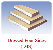 <h1>Dressed Four Sides (D4S)</h1>Often used for interior/exterior trim, as well as interior strapping, counter/cabinet fabrication and much more. Almost all dimensions are stock items in White Pine.<br />
			 
      <table summary=" " class="datatable">
        <caption></caption>
        <tr> 
          <th scope="col">Item Code</th> 
          <th scope="col">Nominal Size</th>
          <th scope="col">Actual Coverage</th>
          <th scope="col">Stock Grades</th>
        </tr>
		<tr>          
          <td class="middle">22-4</td>
		  <td class="middle">2 X 4</td>
          <td class="middle">7/4" X 3 1/2"</td>
          <td class="middle">Premium, Cottage</td>
        </tr>
        <tr>          
          <td class="middle">22-6</td>
		  <td class="middle">2 X 6</td>
          <td class="middle">7/4" X 5 1/2"</td>
          <td class="middle">Premium, Cottage</td>
        </tr>
        <tr>
          <td class="middle">22-8</td>
		  <td class="middle">2 X 8</td>
          <td class="middle">7/4" X 7 1/4"</td>
          <td class="middle">Premium, Cottage</td>
        </tr>
		<tr>
          <td class="middle">22-10</td>
		  <td class="middle">2 X 10</td>
          <td class="middle">7/4" X 9 1/4"</td>
          <td class="middle">Premium, Cottage</td>
        </tr>
		<tr>          
          <td class="middle">23-2</td>
		  <td class="middle">1 X 2</td>
          <td class="middle">3/4" X 1 1/2"</td>
          <td class="middle">Select, Premium, Cottage</td>
        </tr>
		<tr>          
          <td class="middle">23-3</td>
		  <td class="middle">1 X 3</td>
          <td class="middle">3/4" X 2 1/2"</td>
          <td class="middle">Select, Premium, Cottage</td>
        </tr>
		<tr>          
          <td class="middle">23-4</td>
		  <td class="middle">1 X 4</td>
          <td class="middle">3/4" X 3 1/2"</td>
          <td class="middle">Select, Premium, Cottage</td>
        </tr>
		<tr>          
          <td class="middle">23-6</td>
		  <td class="middle">1 X 6</td>
          <td class="middle">3/4" X 5 1/2"</td>
          <td class="middle">Select, Premium, Cottage</td>
        </tr>
		<tr>          
          <td class="middle">23-8</td>
		  <td class="middle">1 X 8</td>
          <td class="middle">3/4" X 7 1/4"</td>
          <td class="middle">Select, Premium, Cottage</td>
        </tr>
		<tr>          
          <td class="middle">23-10</td>
		  <td class="middle">1 X 10</td>
          <td class="middle">3/4" X 9 1/4"</td>
          <td class="middle">Premium, Cottage</td>
        </tr>
		<tr>          
          <td class="middle">23-12</td>
		  <td class="middle">1 X 12</td>
          <td class="middle">3/4" X 11 1/4"</td>
          <td class="middle">Premium, Cottage</td>
        </tr>
		</table><br />
*Custom requests can be special ordered